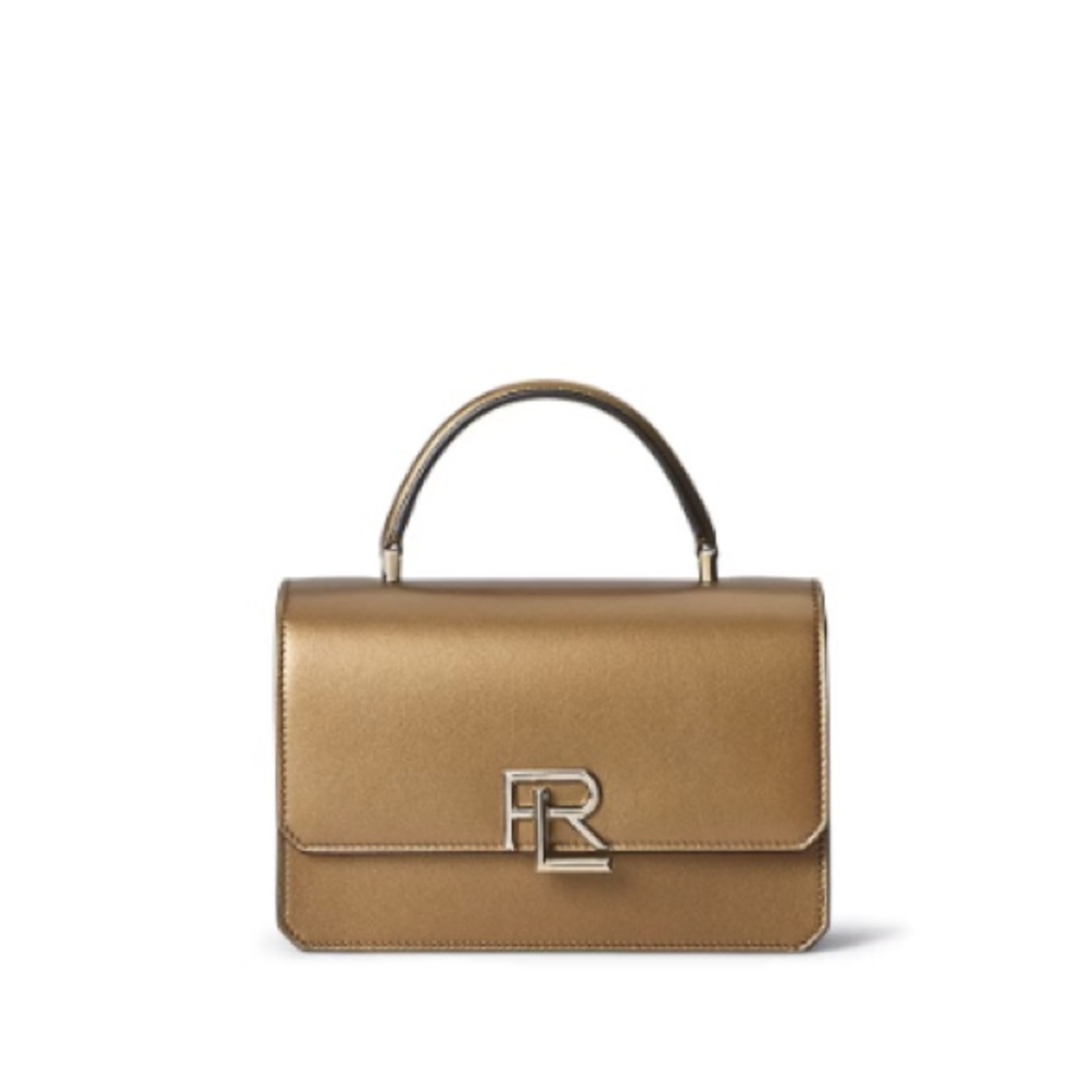 *NWT* Ralph Lauren Collection 888 Gold Top-Handle Clutch Bag Crossbody